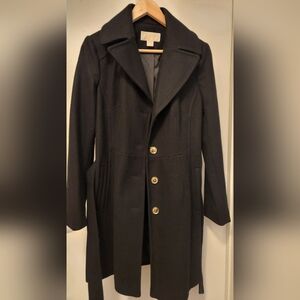MICHAEL Michael Kors Belted Coat- Size M Black